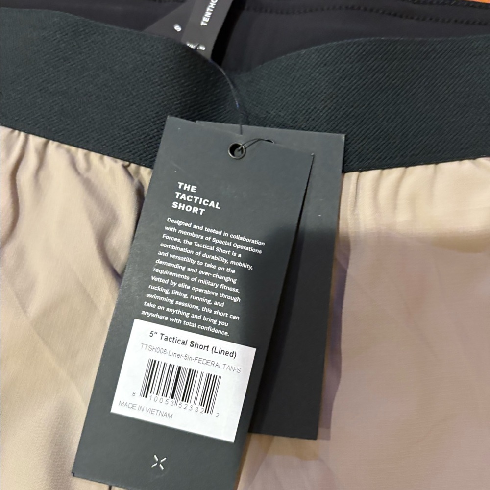 Ten Thousand Tactical Short 5IN Liner Workout Gym Swimming FEDERALTAN SMALL - Picture 2 of 6